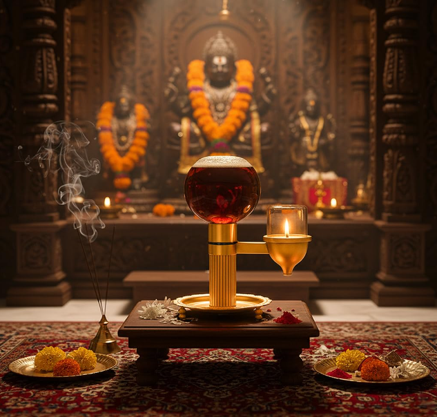 The Divine Tales Brass Akhand Jyot Diya for Pooja Meditation and Home Temple Spiritual Oil Lamp for Positive Energy Ideal for Navratri Diwali Festival and Daily Prayer Use